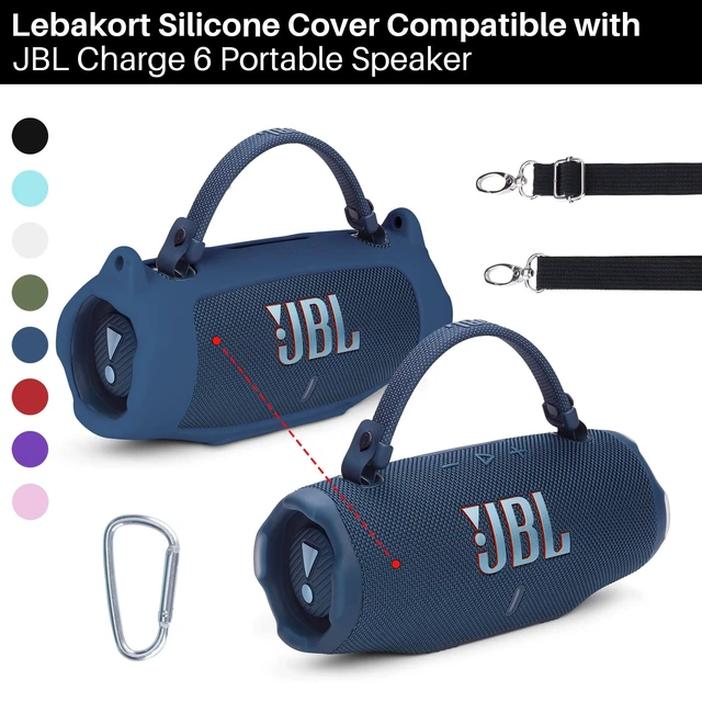 Alt view image 4 of 7 - Silicone Cover Compatible with JBL Charge 6 Portable Speaker Precisely Tailored Silicone Cover, Anti-Slip Texture, Shock Buffer Protection, Lightweight Carry, Purple Cover