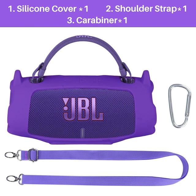 Alt view image 3 of 7 - Silicone Cover Compatible with JBL Charge 6 Portable Speaker Precisely Tailored Silicone Cover, Anti-Slip Texture, Shock Buffer Protection, Lightweight Carry, Purple Cover