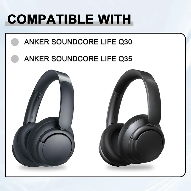 Alt view image 3 of 7 - Replacement Earpads for Anker Soundcore Life Q30 & Q35 Headphones, Ear Cushions Headset Earpads Ear Cups Cover Repair Parts (Pink)