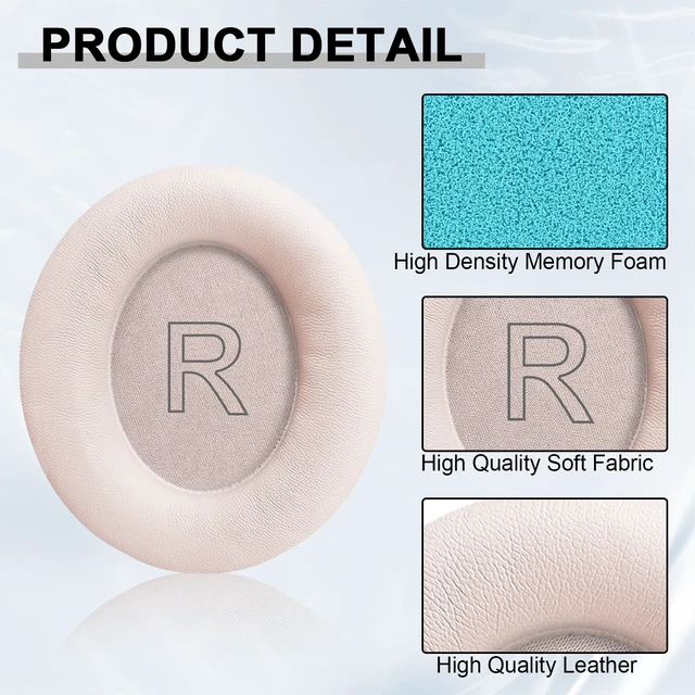 Alt view image 5 of 7 - Replacement Earpads for Anker Soundcore Life Q30 & Q35 Headphones, Ear Cushions Headset Earpads Ear Cups Cover Repair Parts (Pink)
