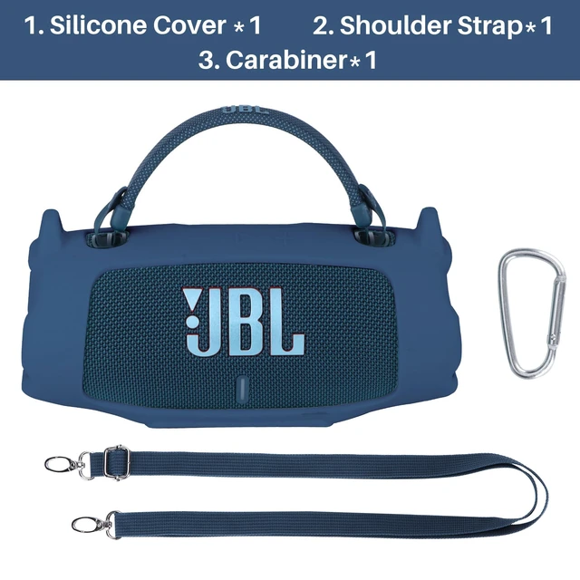 Alt view image 3 of 7 - Silicone Cover Compatible with JBL Charge 6 Portable Speaker Precisely Tailored Silicone Cover, Anti-Slip Texture, Shock Buffer Protection, Lightweight Carry, Blue Cover