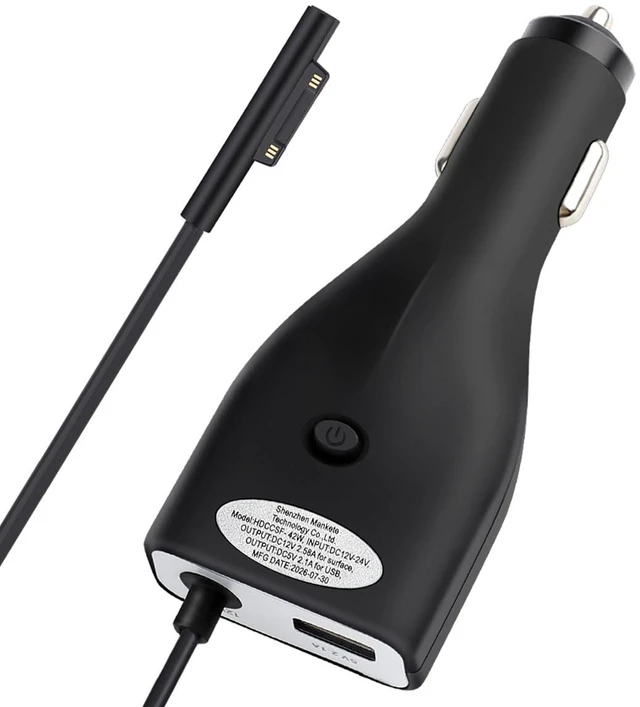 Main image of Surface Car Charger, 42W 12V 2.58A Power Supply for Microsoft Surface Pro 3/Pro 4/Pro 5/Pro 6, Surface Book, Surface Go, Surface Laptop with 5V 2.1A USB Charging Port
