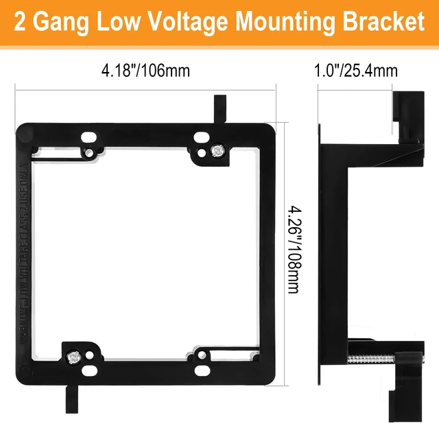 Alt view image 4 of 7 - 2 Gang Wall Plate with Low Voltage Mounting Bracket, 2 Pair, Silicone Pass Through in Wall Hider, Cable Management Kit for HDMI Cables, Ethernet Cables, HDTV Home Theater System