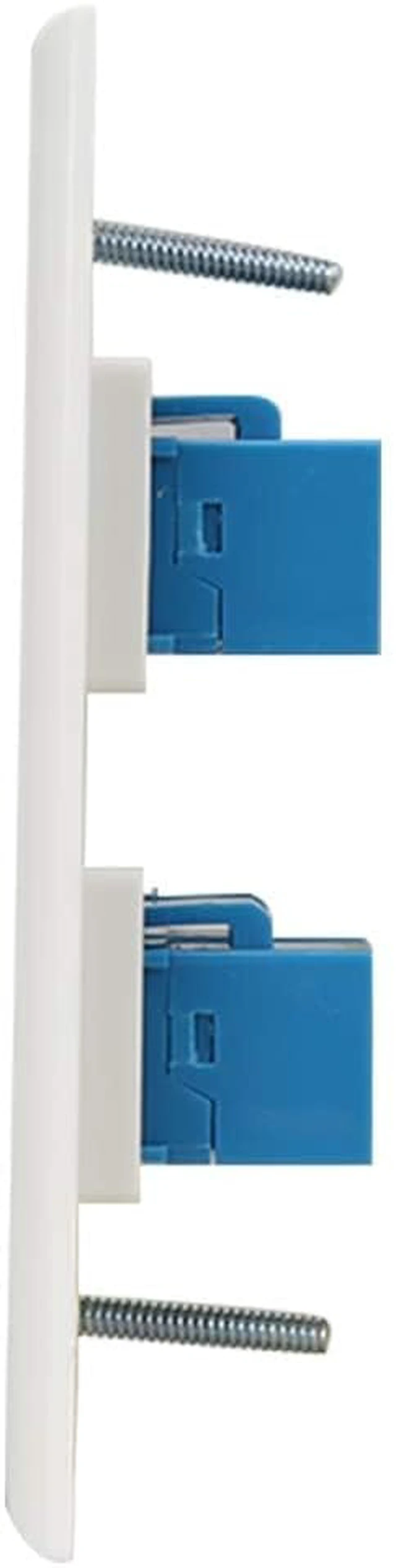 Alt view image 3 of 7 - Ethernet Wall Plate 4 Port, Cat 6 Ethernet Wall Outlet Female-Female, Compatible with Cat7/6/6e/5/5e RJ45 Jack Keystone Inline Coupler Wallplate Devices - Ethernet Plug In Wall Outlet - Blue