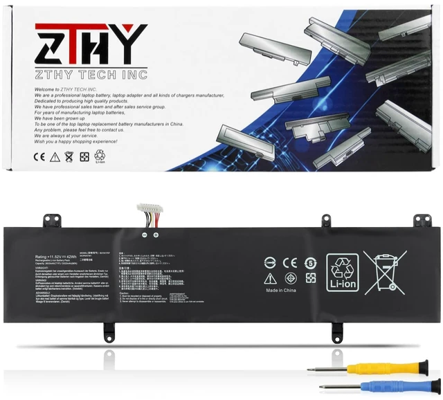 Main image of B31N1707 B31N1707-1 Laptop Battery Replacement for Asus VivoBook S14 S410 S410U S410UA S410UF S410UN S410UQ S4200UF S401QA S401UA S401UF S4100V S4200U X411UA X411UF X411UN X411UQ K410U K410UA P1410UA