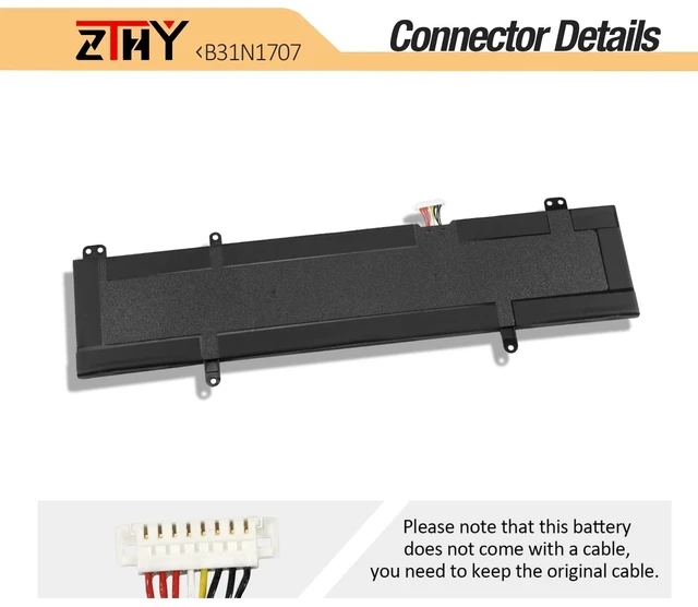 Alt view image 4 of 7 - B31N1707 B31N1707-1 Laptop Battery Replacement for Asus VivoBook S14 S410 S410U S410UA S410UF S410UN S410UQ S4200UF S401QA S401UA S401UF S4100V S4200U X411UA X411UF X411UN X411UQ K410U K410UA P1410UA