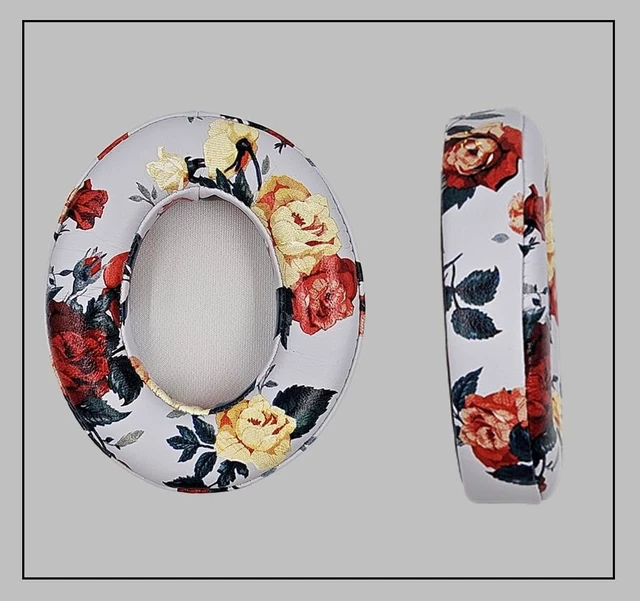 Alt view image 5 of 6 - Replacement Ear Cushion Pads Cover Compatible with Beats Studio 2.0 and Studio 3.0 Over Ear Headphones 1 Pair(Floral White)