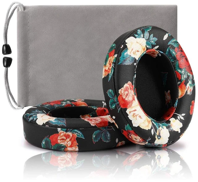 Main image of Replacement Ear Cushion Pads Cover Compatible with Beats Studio 2.0 and Studio 3.0 Over Ear Headphones only by Dr.DRE-1 Pair(Floral Black)