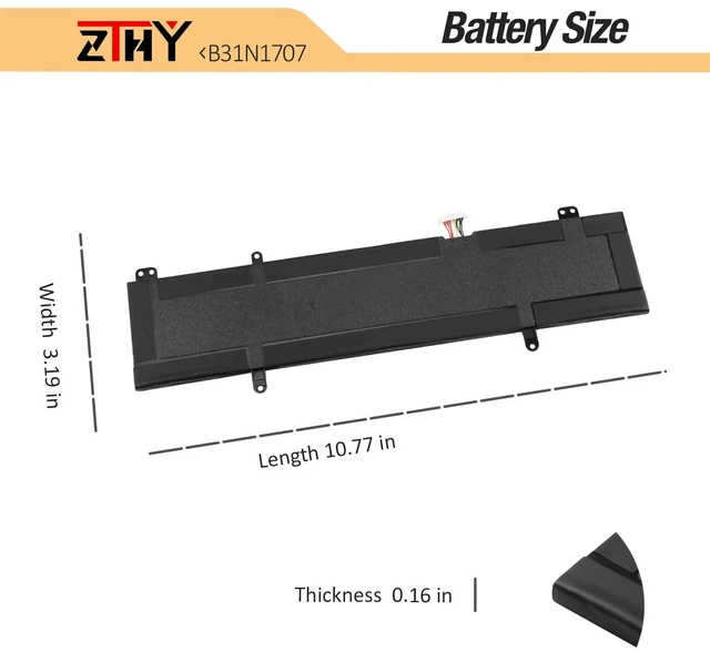 Alt view image 7 of 7 - B31N1707 B31N1707-1 Laptop Battery Replacement for Asus VivoBook S14 S410 S410U S410UA S410UF S410UN S410UQ S4200UF S401QA S401UA S401UF S4100V S4200U X411UA X411UF X411UN X411UQ K410U K410UA P1410UA