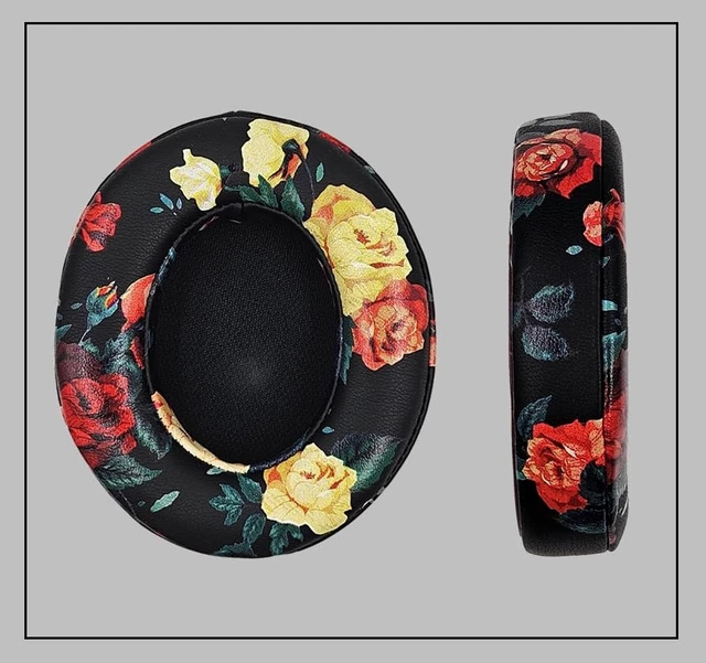Alt view image 5 of 6 - Replacement Ear Cushion Pads Cover Compatible with Beats Studio 2.0 and Studio 3.0 Over Ear Headphones only by Dr.DRE-1 Pair(Floral Black)