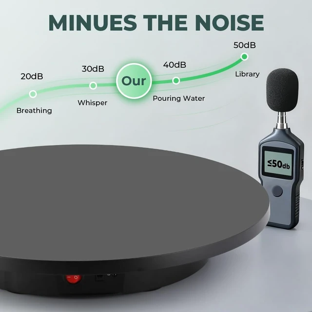 Alt view image 7 of 7 - Cordless & Rechargeable Photography Turntable 16.5inch/220lbs Motorized Rotating Display Stand 360 Degree with Remote Control Electric Turntable for Products Photo or Short Video (Black)