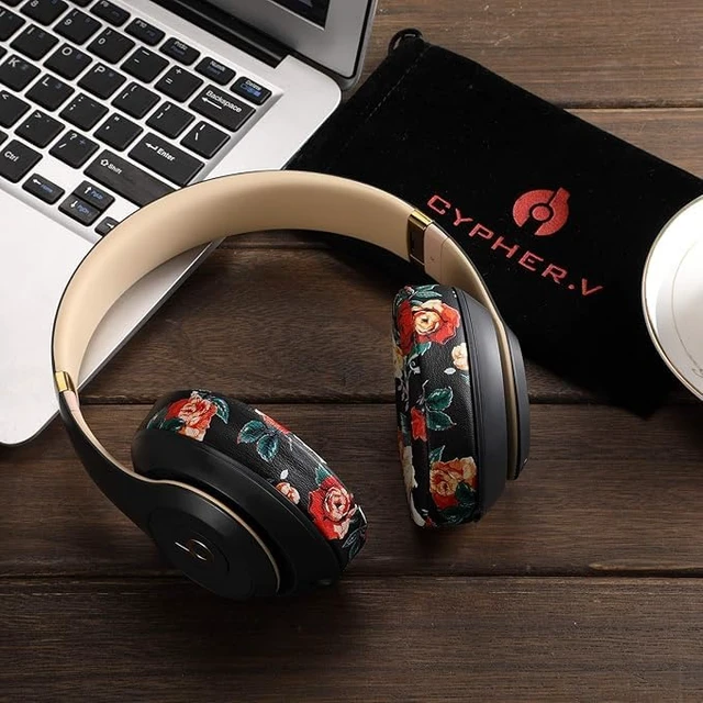 Alt view image 4 of 6 - Replacement Ear Cushion Pads Cover Compatible with Beats Studio 2.0 and Studio 3.0 Over Ear Headphones only by Dr.DRE-1 Pair(Floral Black)