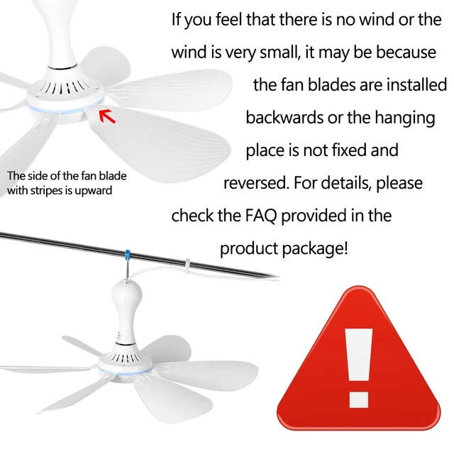 Alt view image 2 of 7 - USB Mini Small Ceiling Fan quiet Camping Optional Emergency Portable Outdoor Hanging Gazebo Canopy Dorm Fans Silent For Grow Tent,Hiking,Outages Speed Home Room Battery operated,Power Bank powered