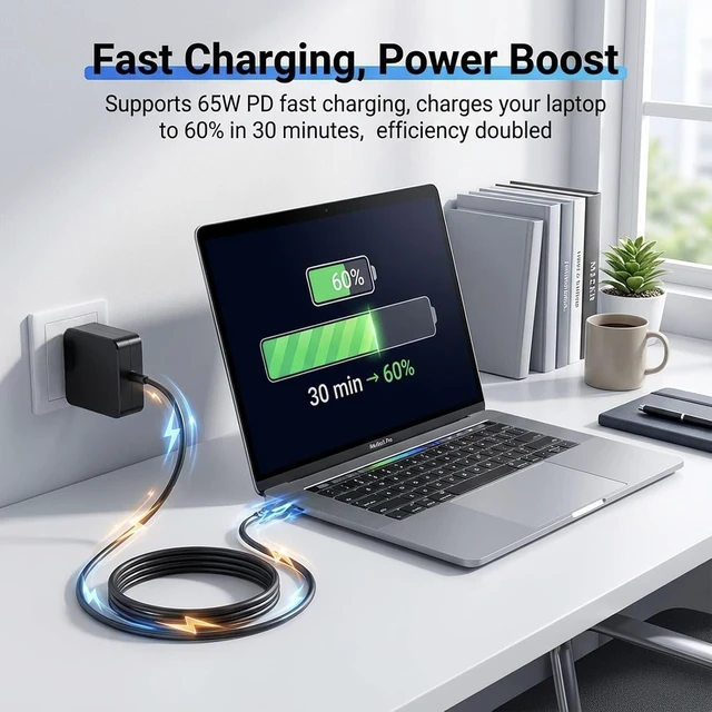 Alt view image 3 of 7 - 65W USB C Charger Compatible with ASUS ROG Ally X R1 Z1,Steam Deck For Asus/Legion Go/Switch 1/2/MSI Claw/GPD Win/Ayaneo/Onexplayer,Gaming Handheld Charger, Laptop Charger
