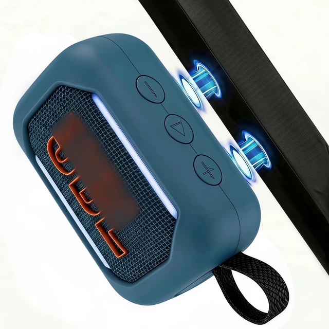 Main image of Magnetic Silicone Case for JBL Go 5 Ultra Portable Speaker with Carabiner, Heavy Duty Protective Cover with Strong Built-in Magnet (Only Case) (Blue)