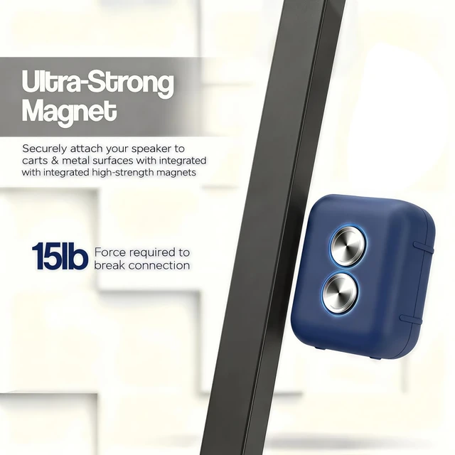 Alt view image 6 of 7 - Magnetic Silicone Case for JBL Go 5 Ultra Portable Speaker with Carabiner, Heavy Duty Protective Cover with Strong Built-in Magnet (Only Case) (Blue)