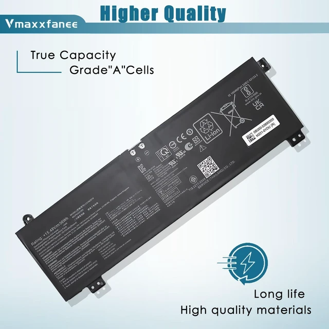 Alt view image 3 of 6 - 56Wh C41N2010 Laptop Battery Replacement for Asus ROG Strix G17 G713QE/ ROG Strix G15 G513IC G513IH G513QC G513QE Series 4ICP4/63/103 0B200-03890000 0B20003890000 4-Cell 15.48V