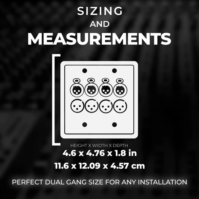 Alt view image 5 of 6 - WallCAT 8 4 Channel XLR Wall Plate 2 Gang Black Brushed Aluminum Solderless Installation Fits Standard 4 Inch Junction Boxes Supports Analog Audio AES3 DMX Intercom Male/Female
