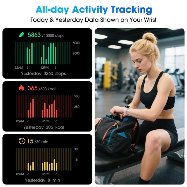 Alt view image 3 of 7 - Senior-Friendly Pedometer Watch, No App or Phone Required, Step Counter 1.85" Display, IP68 Water Resistance, Alarm, Heart Rate, SpO2 & Sleep Tracking