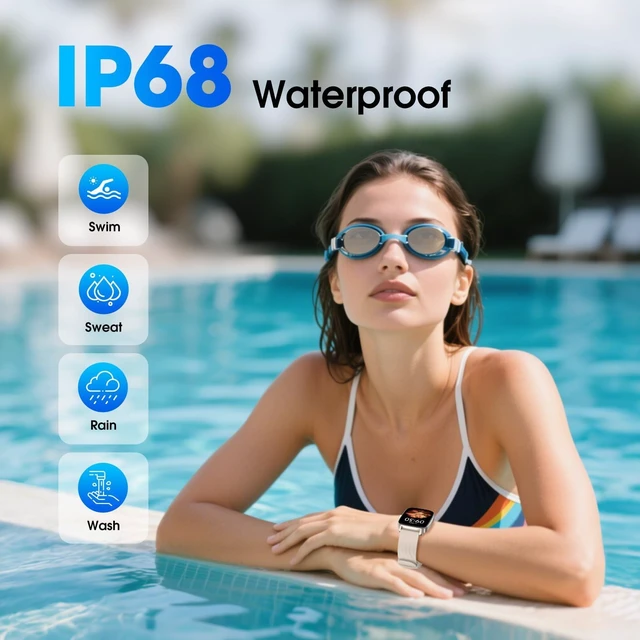 Alt view image 5 of 7 - Senior-Friendly Pedometer Watch, No App or Phone Required, Step Counter 1.85" Display, IP68 Water Resistance, Alarm, Heart Rate, SpO2 & Sleep Tracking