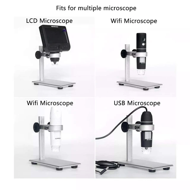 Alt view image 4 of 7 - Aluminum Alloy Stand Holder for USB/Wi-Fi Digital Microscope, Universal Diameter Metal Mount with Microscope Carrying Case