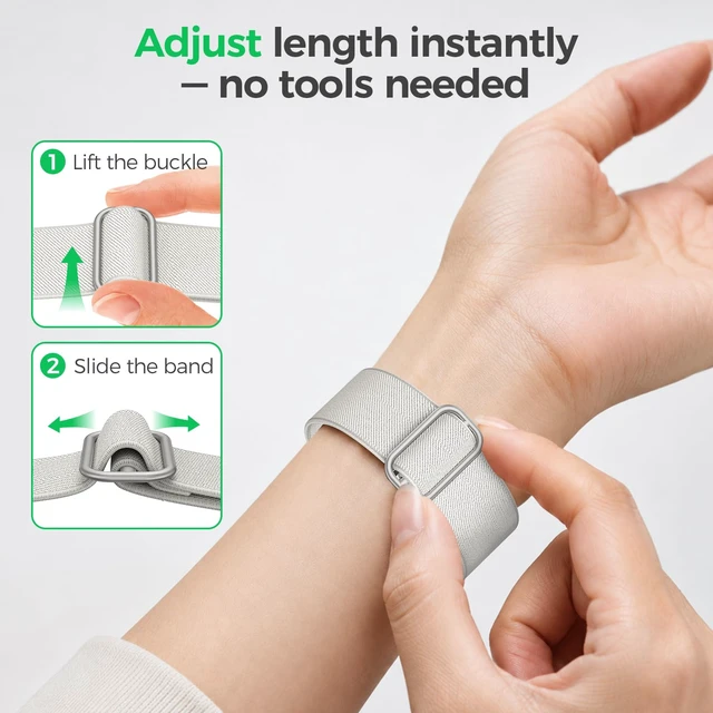 Alt view image 4 of 7 - Stretchy Nylon Sport Band for WHOOP 5.0/MG, One, Peak & Life Breathable Loop Strap, Comfortable Wristband, Quick-Dry Replacement Watchband Accessories for Men Women