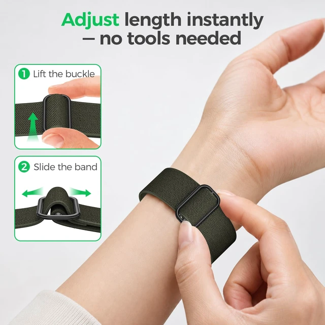 Alt view image 4 of 7 - Stretchy Nylon Sport Band for WHOOP 5.0/MG, One, Peak & Life Breathable Loop Strap, Comfortable Wristband, Quick-Dry Replacement Watchband Accessories for Men Women