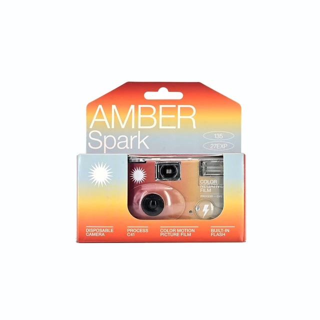 Alt view image 2 of 6 - Amber Spark 35mm Disposable Film Camera 27exp, Color Negative Film, Focus Free, Easy to Use, Built in Flash, Single Use (Film and Battery Included)