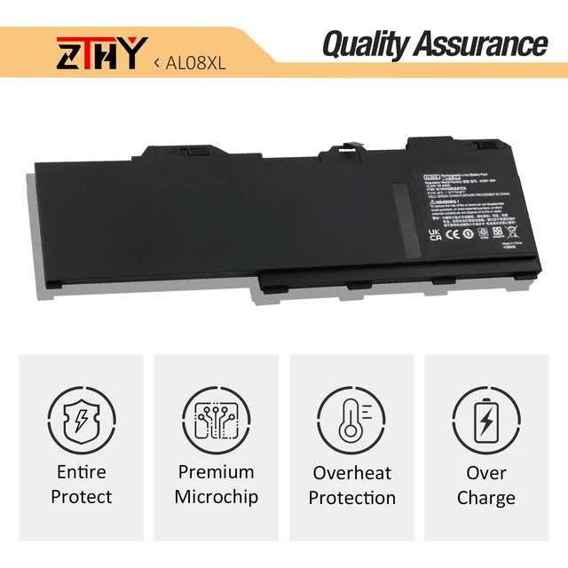 Alt view image 5 of 7 - 94Wh AL08XL Laptop Battery Replacement for HP ZBook Fury 15 G7 G8 Series Fury 17 G7 G8 Mobile Workstation Series AL08094XL L86212-001 HSTNN-OB1S HSTNN-IB9N L86155-AC1 L86155-1C1 L86212-001 15.44V