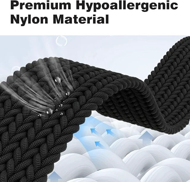Alt view image 3 of 7 - Nylon Braided Bands Compatible with Google Pixel Watch 5/4/3/2/1 41mm 45mm Upgraded Magnetic Clasp Connector, Breathable Adjustable Stretchy Sport Replacement Straps for Pixel Watch 5 Band Men Women