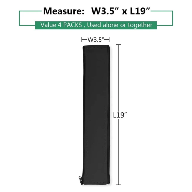 Alt view image 2 of 7 - Cable Management Sleeves for Wires 19 Inch, 4 Pieces -Black Cord Management System Wrap Cover Organizer with Zipper, Wire Hider Protector for TV, PC Computer, Office, Home Entertainment