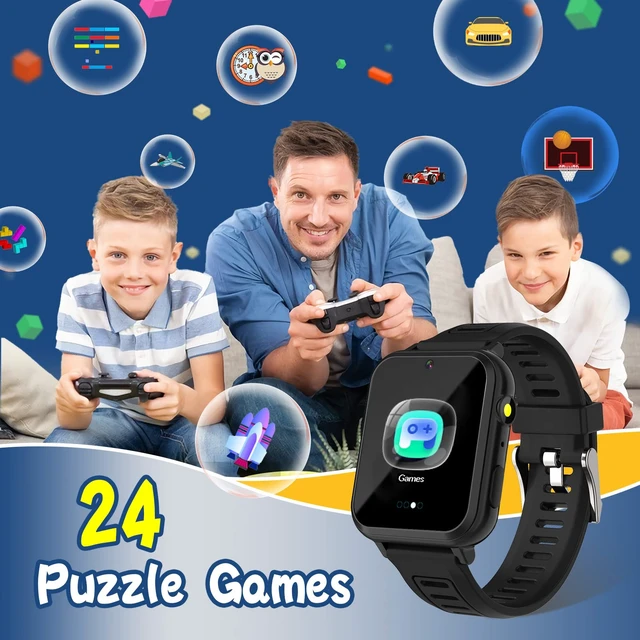 Alt view image 4 of 7 - Smart Watch for Kids with 24 Puzzle Games HD Touch Screen Camera Music Player Pedometer Alarm Clock Calculator Flashlight 12/24 hr Kids Watches Gift for 4-12 Year Old Boys Toys for Kid