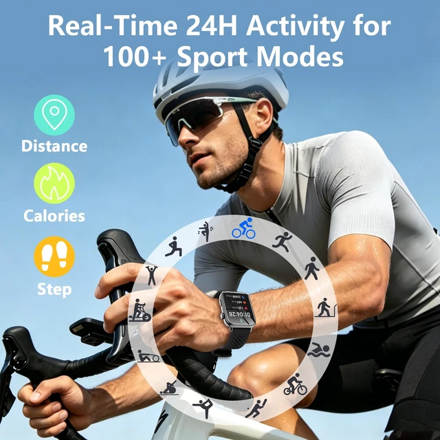 Alt view image 3 of 7 - 1.91" Smart Watch, Fitness Tracker, 3 Bands (1 Metal & 2 Silicone) Premium Smartwatch for Men Women: Bluetooth Call, Heart Rate Sleep SpO2 Monitor, 315mAh Battery, 100+ Sports, iOS Android