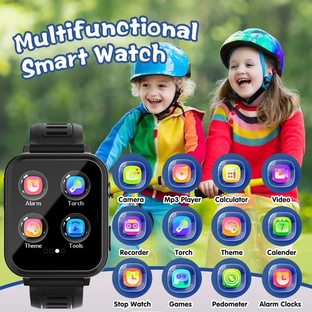 Alt view image 2 of 7 - Smart Watch for Kids with 24 Puzzle Games HD Touch Screen Camera Music Player Pedometer Alarm Clock Calculator Flashlight 12/24 hr Kids Watches Gift for 4-12 Year Old Boys Toys for Kid