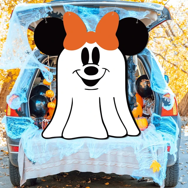 Alt view image 4 of 6 - Halloween Trunk or Treat Decorations,Mouse Theme Ghost Trunk or Treat Backdrop for Halloween Car SUV Truck Garage Door Archway Decorations