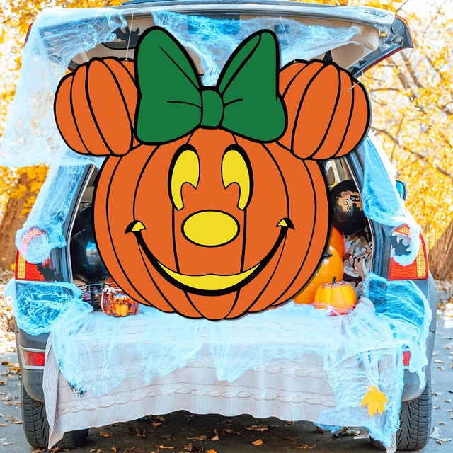 Alt view image 2 of 7 - Halloween Trunk or Treat Decorations,Mouse Theme Pumpkin Trunk or Treat Backdrop for Halloween Car SUV Truck Garage Door Archway Decorations