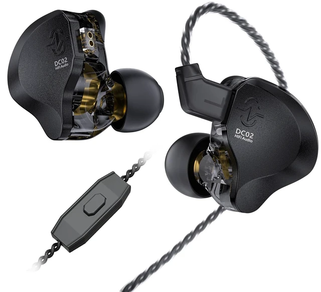 Main image of IN Ear Monitor Gaming Earbuds with MIC,CCZ DC02 IEM for Gaming Headphones,Dual Magnetic Circuit DD HIFI Earphones,Professional Earphone,Stereo Sound Earbuds,CCZ IEM Earphones with MIC(Black,With MIC)