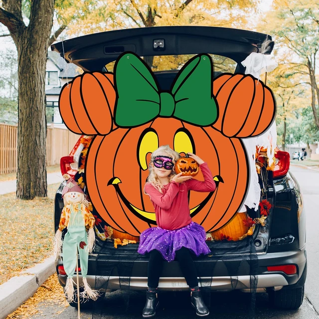 Alt view image 4 of 7 - Halloween Trunk or Treat Decorations,Mouse Theme Pumpkin Trunk or Treat Backdrop for Halloween Car SUV Truck Garage Door Archway Decorations