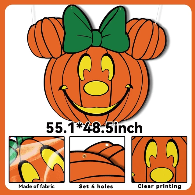 Alt view image 7 of 7 - Halloween Trunk or Treat Decorations,Mouse Theme Pumpkin Trunk or Treat Backdrop for Halloween Car SUV Truck Garage Door Archway Decorations