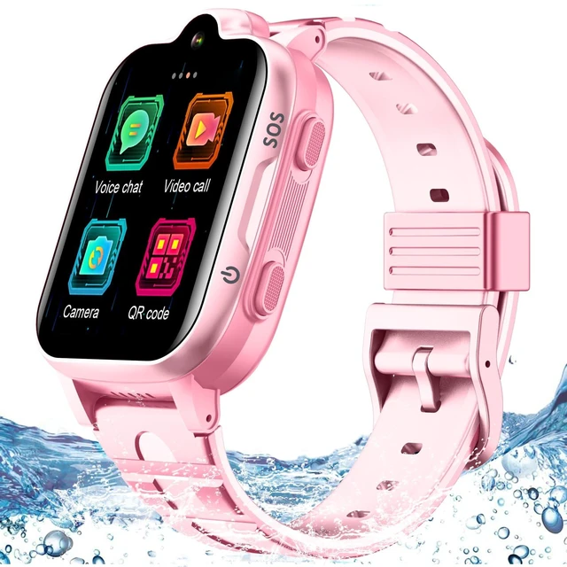 Main image of 4G GPS Smart Watch for Kids with Calling Whatsapp Line Facebook TikTok Tracker Phone Watch Video Call SOS Alarm Voice Chat Message Real-Time Tracking Smartwatch for Age 3-15 Gift Pink