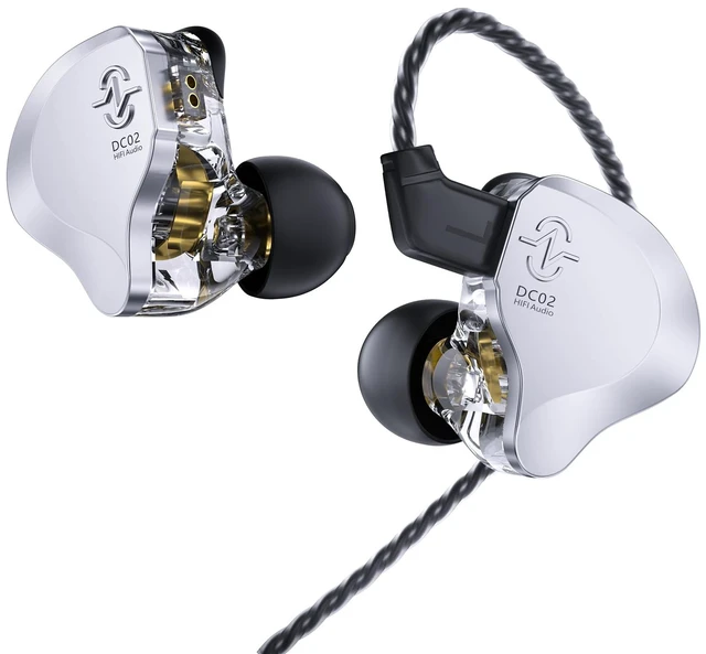 Main image of CCZ Solo Silver in Ear Monitor Wired IEM Headphone, DC02 Dual Magnetic Circuit DD HiFi Earphones, Professional HiFi Earphone, Stereo Sound Earbuds, with MIC