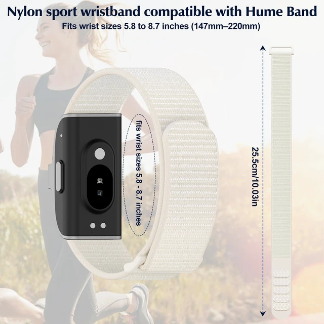 Alt view image 2 of 7 - 4 Pack Nylon Bands Compatible with Hume Band Replacement Strap 1.0 Soft Breathable Fitness Tracker Hume Bands Loop Sport Replacement Wristband for Hume Health Band 1.0 for Men Women