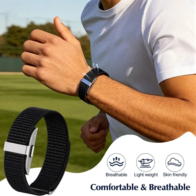 Alt view image 3 of 7 - 4 Pack Nylon Bands Compatible with Hume Band Replacement Strap 1.0 Soft Breathable Fitness Tracker Hume Bands Loop Sport Replacement Wristband for Hume Health Band 1.0 for Men Women