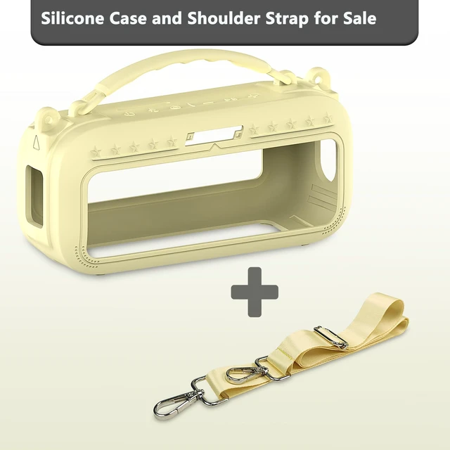 Alt view image 3 of 7 - Silicone Cover Case for Bose SoundLink Plus Portable Speaker Protective Soft Silicone Case with Carrying Handle and Shoulder Strap (Citrus Yellow)