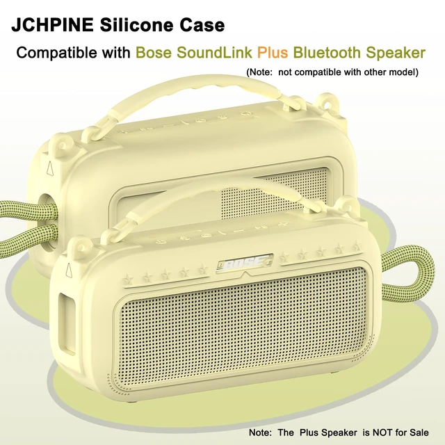 Alt view image 2 of 7 - Silicone Cover Case for Bose SoundLink Plus Portable Speaker Protective Soft Silicone Case with Carrying Handle and Shoulder Strap (Citrus Yellow)