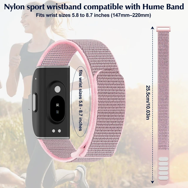 Alt view image 2 of 7 - 4 Pack Nylon Bands Compatible with Hume Band Replacement Strap 1.0 Soft Breathable Fitness Tracker Hume Bands Loop Sport Replacement Wristband for Hume Health Band 1.0 for Men Women