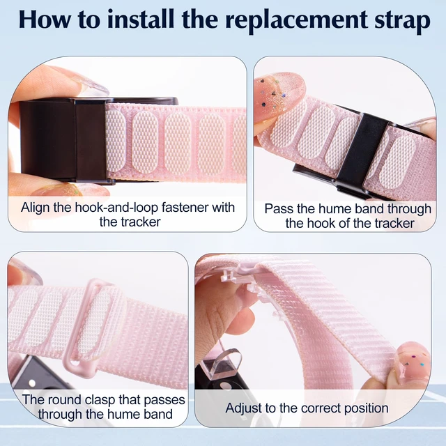 Alt view image 7 of 7 - 4 Pack Nylon Bands Compatible with Hume Band Replacement Strap 1.0 Soft Breathable Fitness Tracker Hume Bands Loop Sport Replacement Wristband for Hume Health Band 1.0 for Men Women