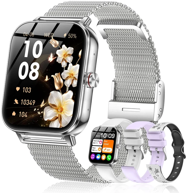 Main image of Smart Watches for Women, 1000mAh Battery lasts 20 days, 1.85" Smart Watch (Answer/Make Calls) Heart Rate/Sleep Monitoring, Activity Trackers 130+ Sports Modes, IP68 Fitness Watch for iOS Android