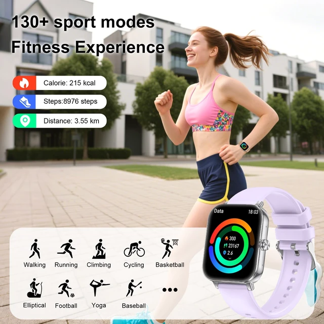 Alt view image 6 of 7 - Smart Watches for Women, 1000mAh Battery lasts 20 days, 1.85" Smart Watch (Answer/Make Calls) Heart Rate/Sleep Monitoring, Activity Trackers 130+ Sports Modes, IP68 Fitness Watch for iOS Android