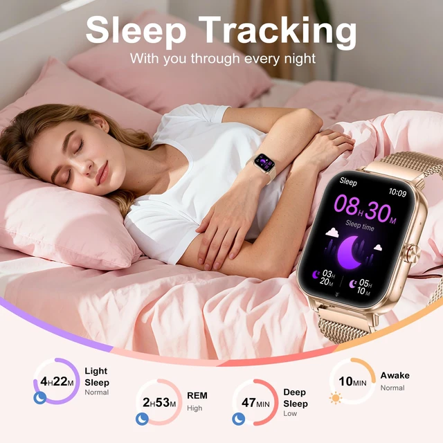 Alt view image 3 of 7 - Smart Watches for Women, 1000mAh Battery lasts 20 days, 1.85"HD Smart Watch (Answer/Make Calls) Heart Rate/Sleep Monitoring, 130+ Sports Modes Activity Trackers, Fitness Watch for iOS Android